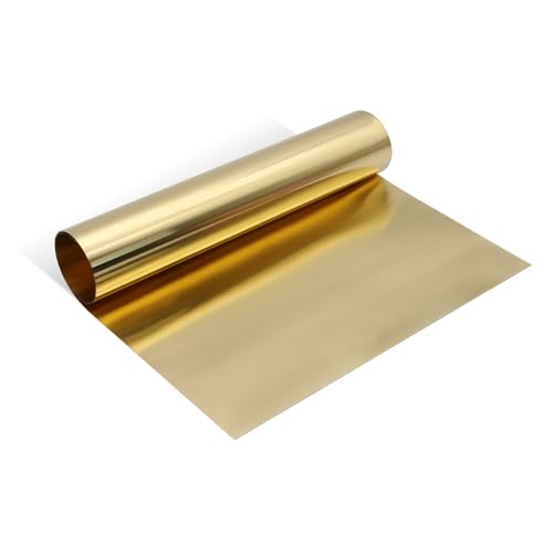 Uxney Brass Sheet Roll, Gold Foil Sheets 1000mm x 300mm x 0.05mm for Crafts, Electrical Repairs, DIY Projects