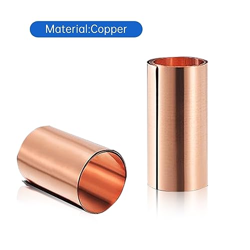 Uxney Copper Sheet Roll,Copper Flashing Roll 1000x100x0.2mm(LxWxT) Applicable to Various House Repair and DIY Projects