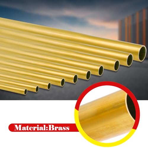 Uxney 3/4"OD Brass Tube, 1mm Wall Thickness 10" Length Brass Round Pipe Widely used in various industrial applications(2 Pcs)