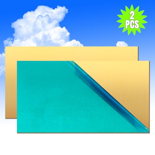 Uxney Brass Sheet,2" x 4"-18 Gauge(1mm) Thickness,99.9% Pure Brass Plates for DIY, Jewelry, Electrical, Repair, Industrial(2 Pac)