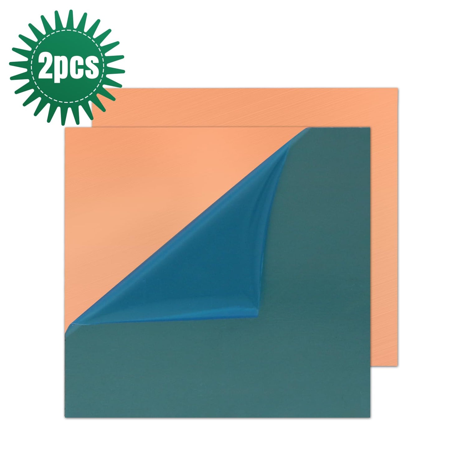 Uxney Copper Sheet Metal,6" x 6"-24 Gauge(0.5mm) Thickness,99.9% Pure Copper Plates for DIY, Jewelry, Electrical, Repair, Industrial(2 Pac)