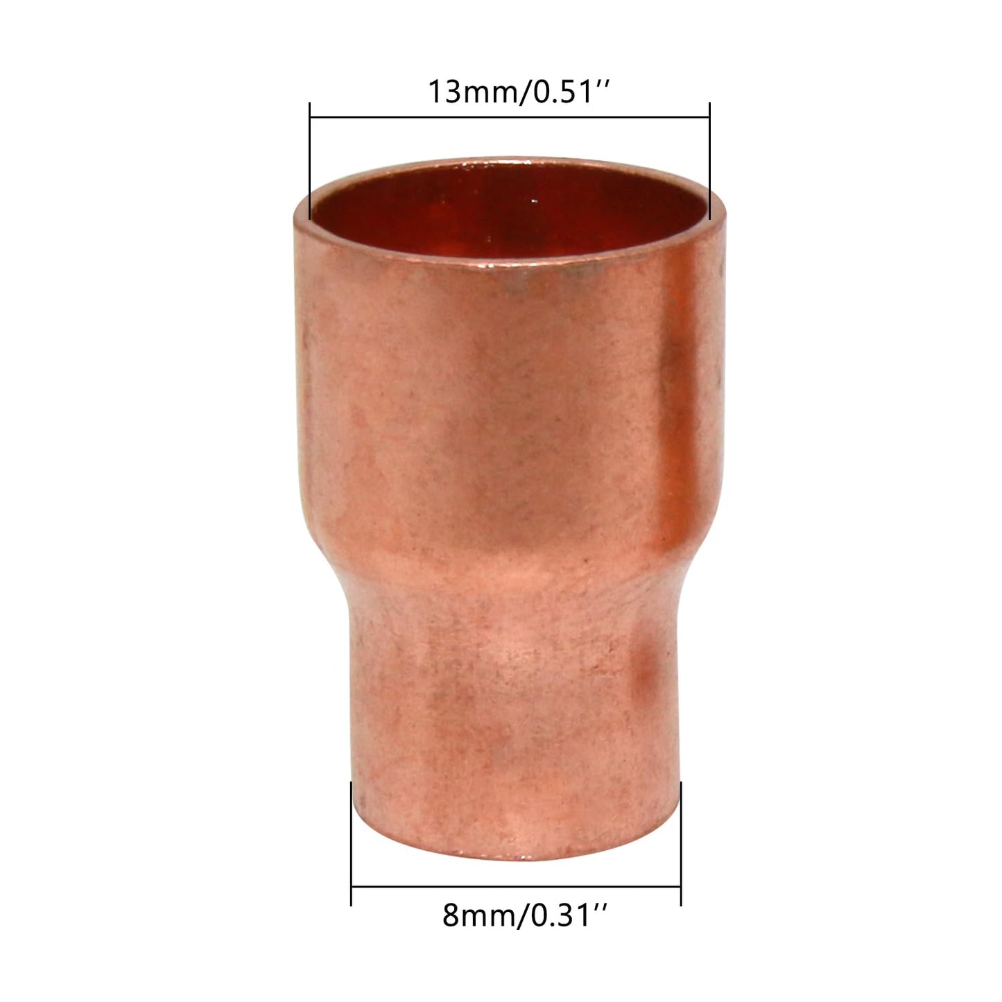 Uxney Copper Reducing Coupling Pipe Fittings, 3/8 x 1/2 Inch ID for HVAC Units, Refrigeration or Hydraulic Applications, Etc,Pack of 5
