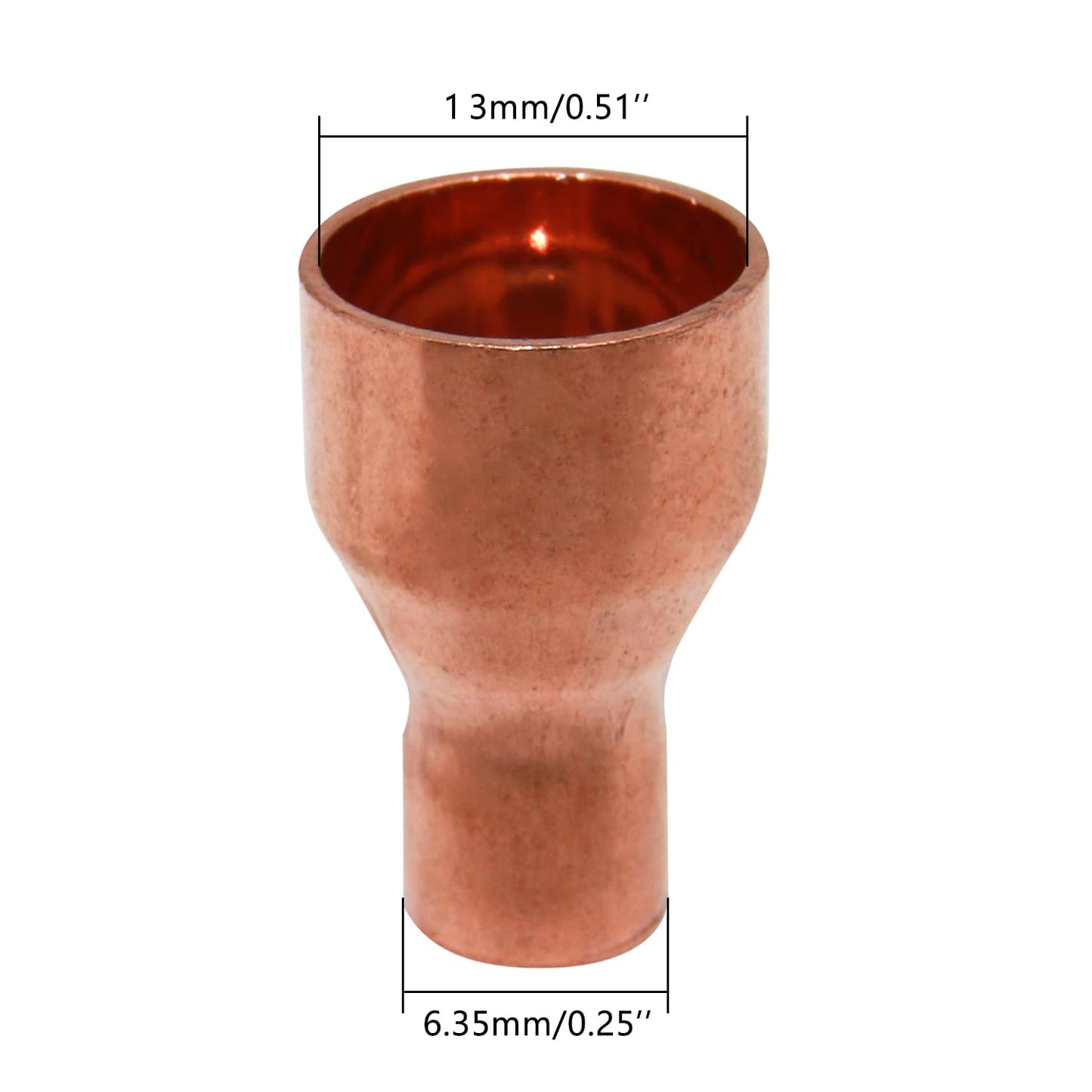 Uxney Copper Reducing Coupling Pipe Fittings, 1/4 x 1/2 Inch ID for HVAC Units, Refrigeration or Hydraulic Applications, Etc,Pack of 5