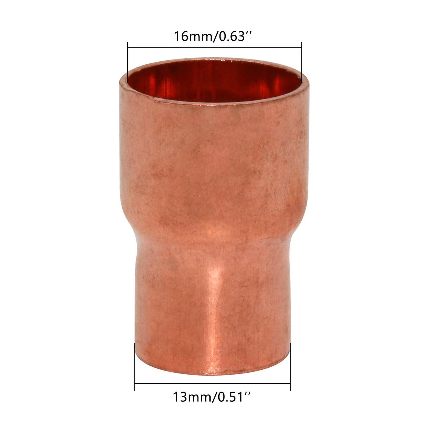 Uxney Copper Reducing Coupling Pipe Fittings, 1/2 x 5/8 Inch ID for HVAC Units, Refrigeration or Hydraulic Applications, Etc,Pack of 5