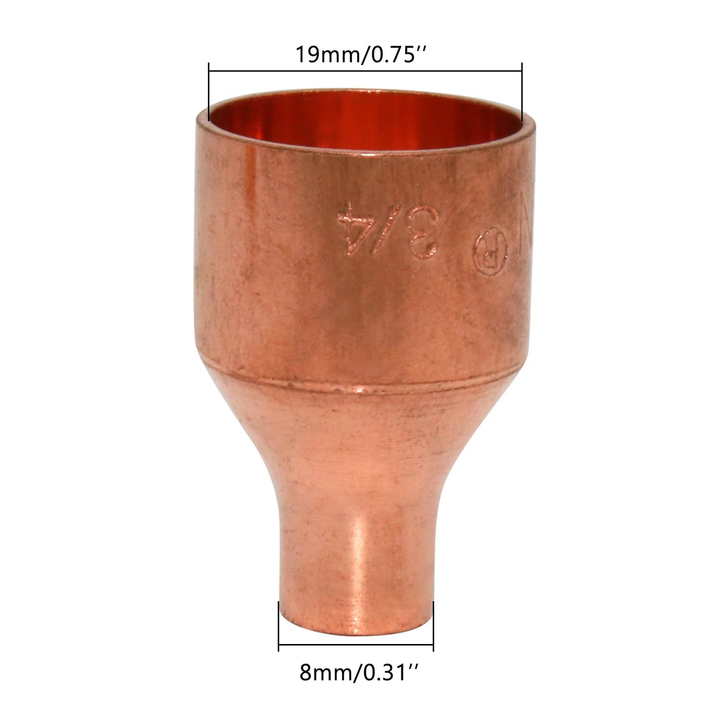 Uxney Copper Reducing Coupling Pipe Fittings, 5/16 x 3/4 Inch ID for HVAC Units, Refrigeration or Hydraulic Applications, Etc,Pack of 5