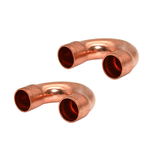 Uxney 180 Degree Return Bend Copper Pipe Brass Fittings,5/8 Inch ID for HVAC Units, Refrigeration or Hydraulic Applications, Etc,Pack of 2