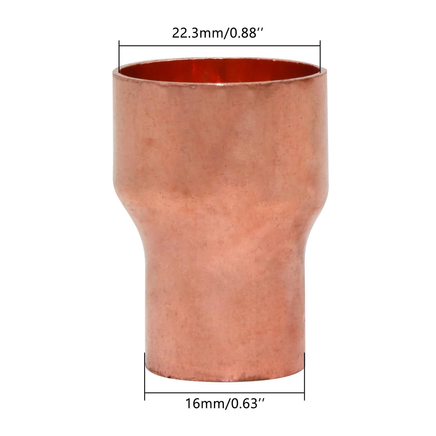Uxney Copper Reducing Coupling Pipe Fittings, 5/8 x 7/8 Inch ID for HVAC Units, Refrigeration or Hydraulic Applications, Etc,Pack of 5