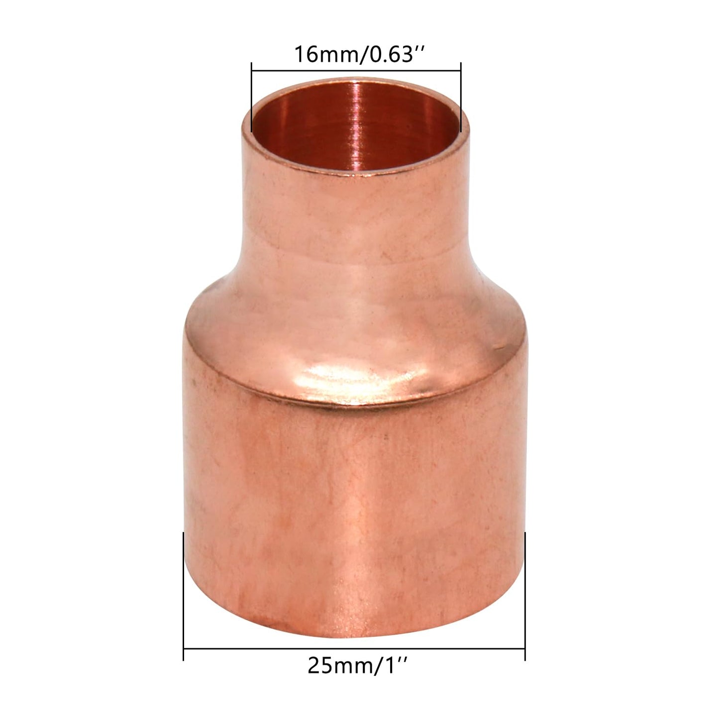 Uxney Copper Reducing Coupling Pipe Fittings, 5/8 x1 Inch ID for HVAC Units, Refrigeration or Hydraulic Applications, Etc,Pack of 5