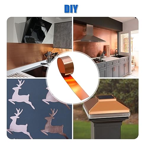 Uxney Copper Sheet Roll,Copper Flashing Roll 1000x300x0.3mm(LxWxT) Applicable to Various House Repair and DIY Projects