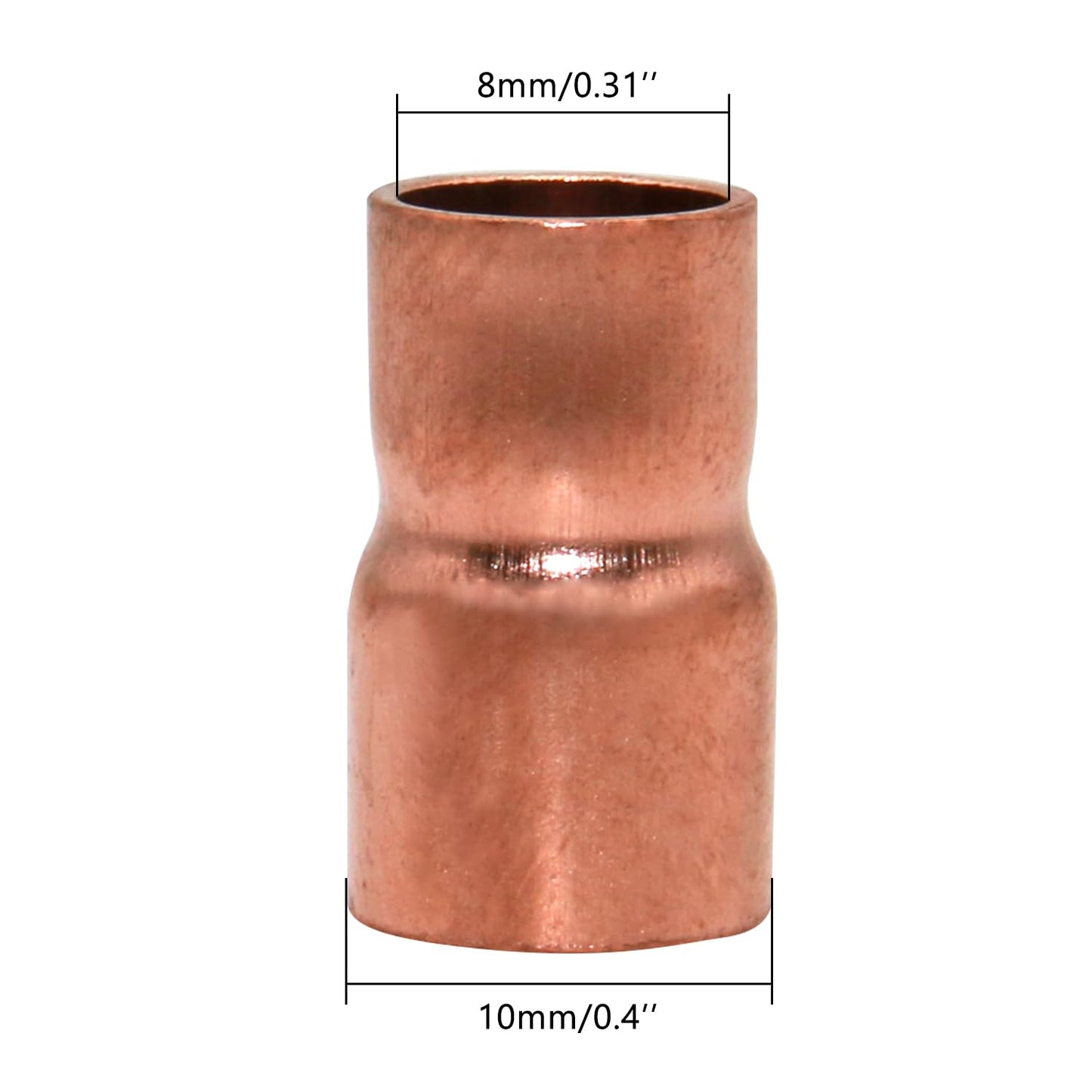 Uxney Copper Reducing Coupling Pipe Fittings, 5/16 x 3/8 Inch ID for HVAC Units, Refrigeration or Hydraulic Applications, Etc,Pack of 5