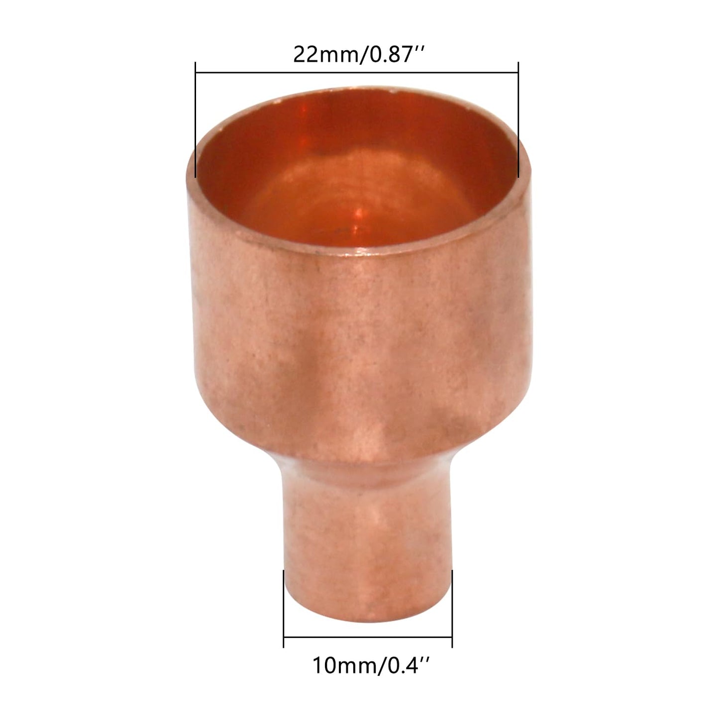 Uxney Copper Reducing Coupling Pipe Fittings, 3/8 x 7/8 Inch ID for HVAC Units, Refrigeration or Hydraulic Applications, Etc,Pack of 5