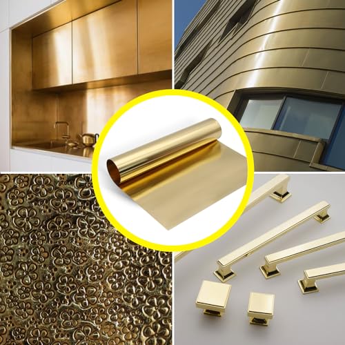 Uxney Brass Sheet Roll, Gold Foil Sheets 1000mm x 300mm x 0.05mm for Crafts, Electrical Repairs, DIY Projects