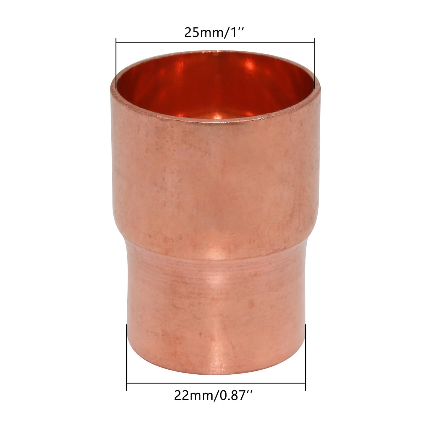 Uxney Copper Reducing Coupling Pipe Fittings, 7/8 x 1 Inch ID for HVAC Units, Refrigeration or Hydraulic Applications, Etc,Pack of 5