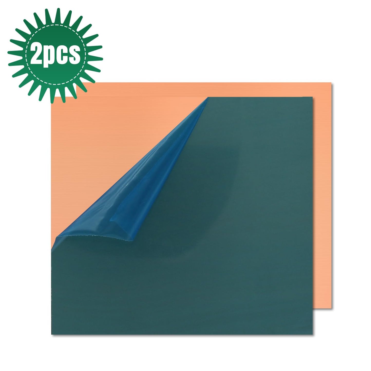 Uxney Copper Sheet Metal,8" x 8"-24 Gauge(0.5mm) Thickness,99.9% Pure Copper Plates for DIY, Jewelry, Electrical, Repair, Industrial(2 Pac)