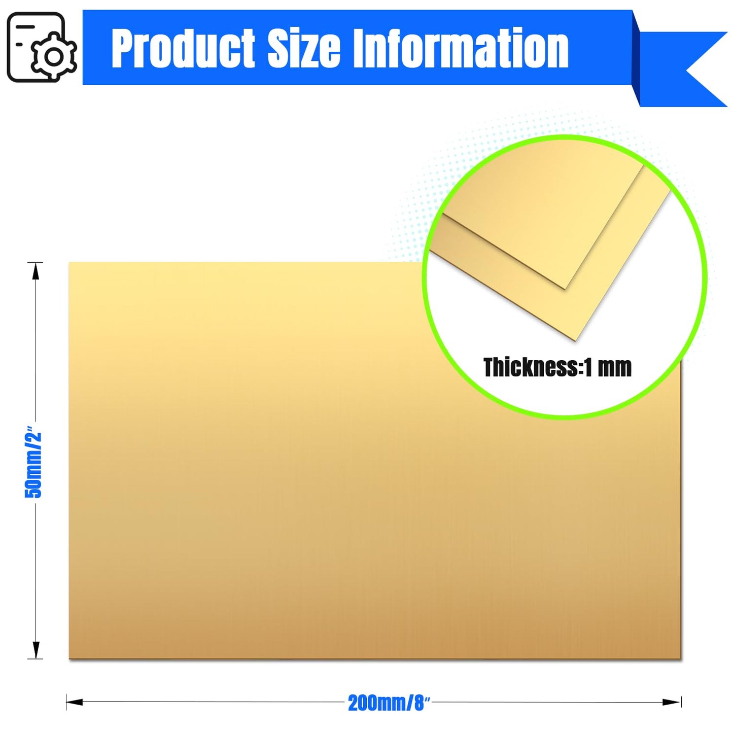 Uxney Brass Sheet,4" x 8"-18 Gauge(1mm) Thickness,99.9% Pure Brass Plates for DIY, Jewelry, Electrical, Repair, Industrial(2 Pac)