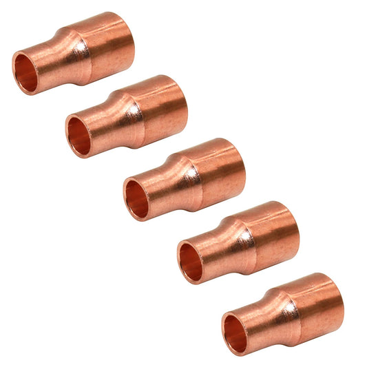 Uxney Copper Reducing Coupling Pipe Fittings, 5/16 x 3/8 Inch ID for HVAC Units, Refrigeration or Hydraulic Applications, Etc,Pack of 5
