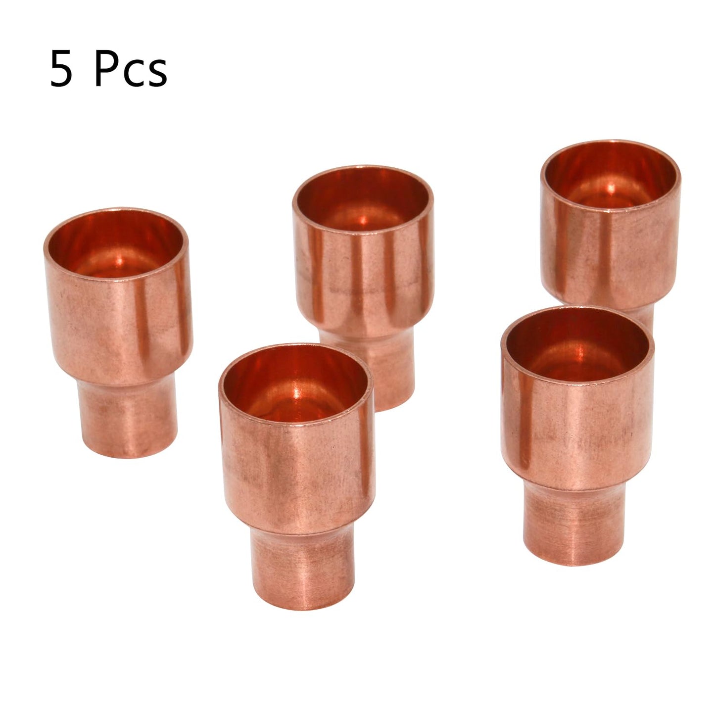 Uxney Copper Reducing Coupling Pipe Fittings, 1/4 x 1/2 Inch ID for HVAC Units, Refrigeration or Hydraulic Applications, Etc,Pack of 5