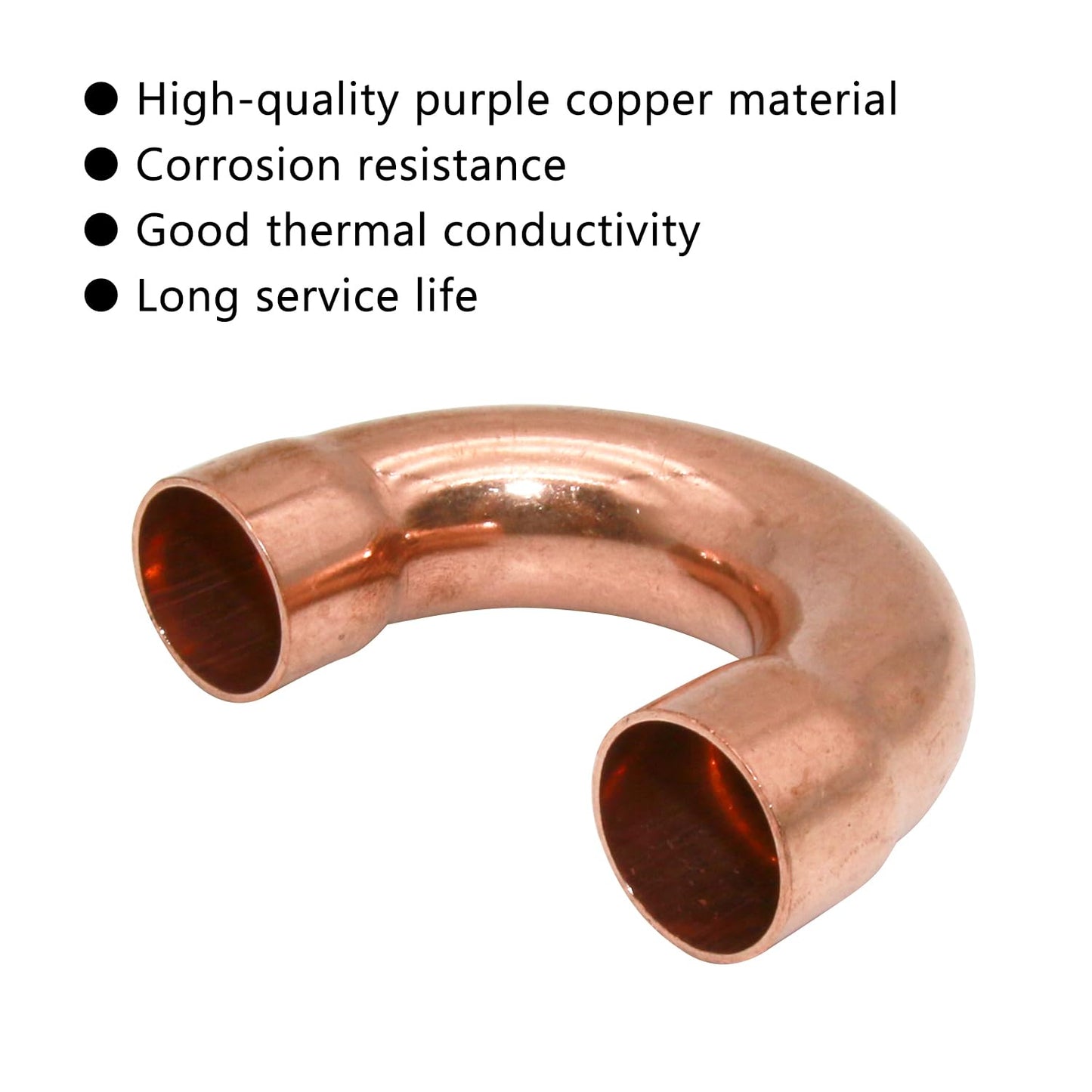 Uxney 180 Degree Return Bend Copper Pipe Brass Fittings,5/8 Inch ID for HVAC Units, Refrigeration or Hydraulic Applications, Etc,Pack of 2