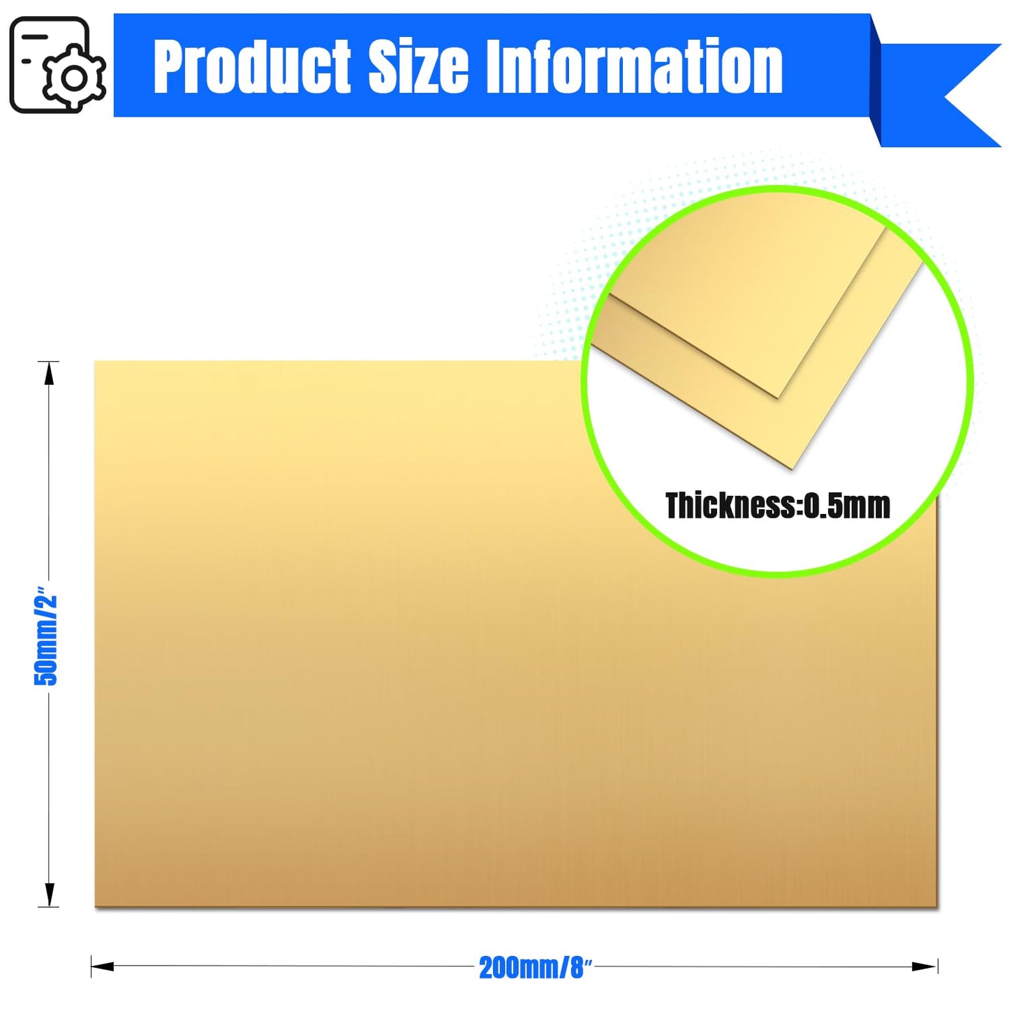 Uxney Brass Sheet,4" x 8"-24 Gauge(0.5mm) Thickness,99.9% Pure Brass Plates for DIY, Jewelry, Electrical, Repair, Industrial(2 Pac)