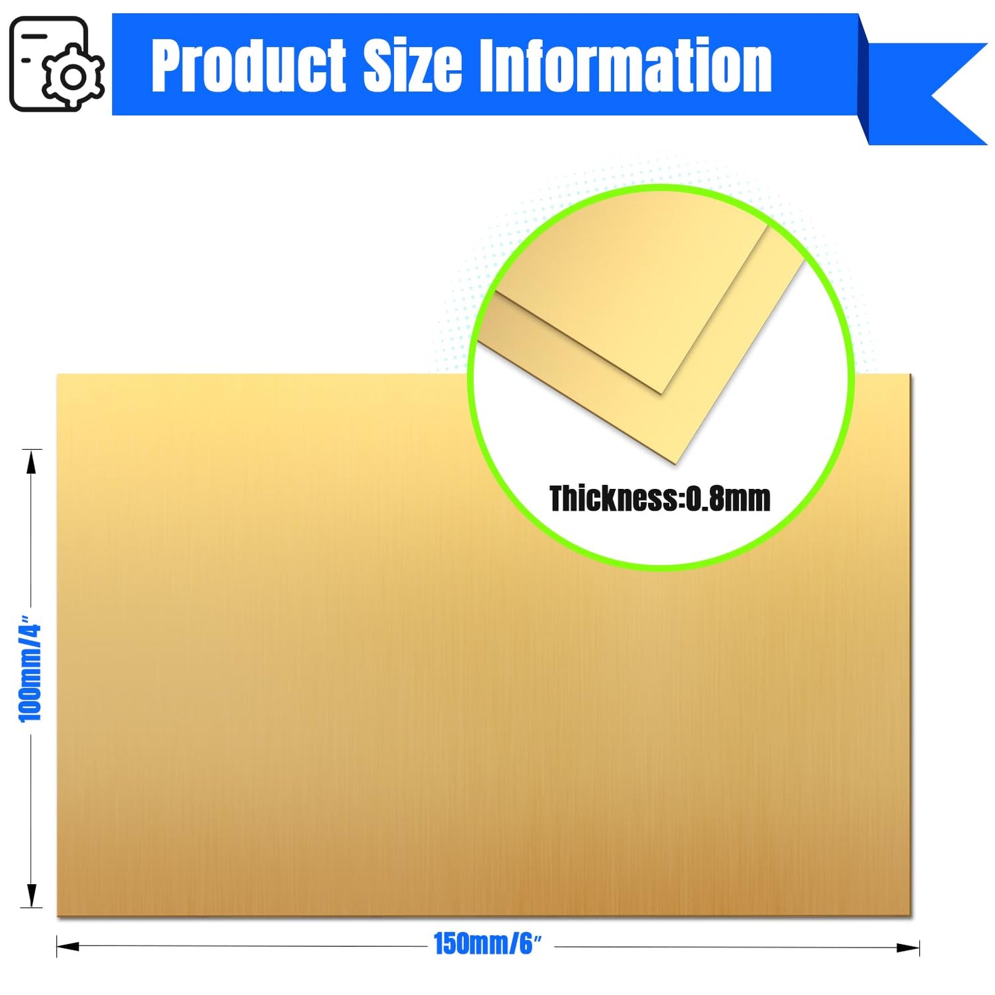 Uxney Brass Sheet,4" x 6"-20 Gauge(0.8mm) Thickness,99.9% Pure Brass Plates for DIY, Jewelry, Electrical, Repair, Industrial(2 Pac)
