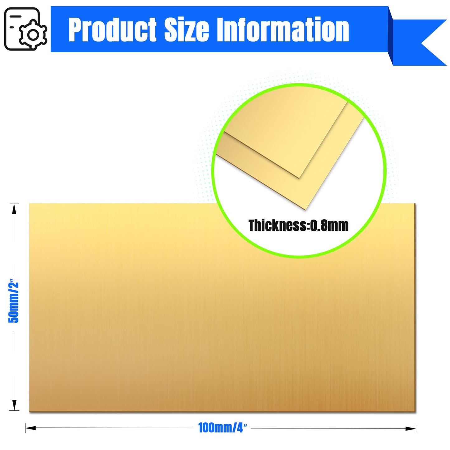 Uxney Brass Sheet,2" x 4"-20 Gauge(0.8mm) Thickness,99.9% Pure Brass Plates for DIY, Jewelry, Electrical, Repair, Industrial(2 Pac)