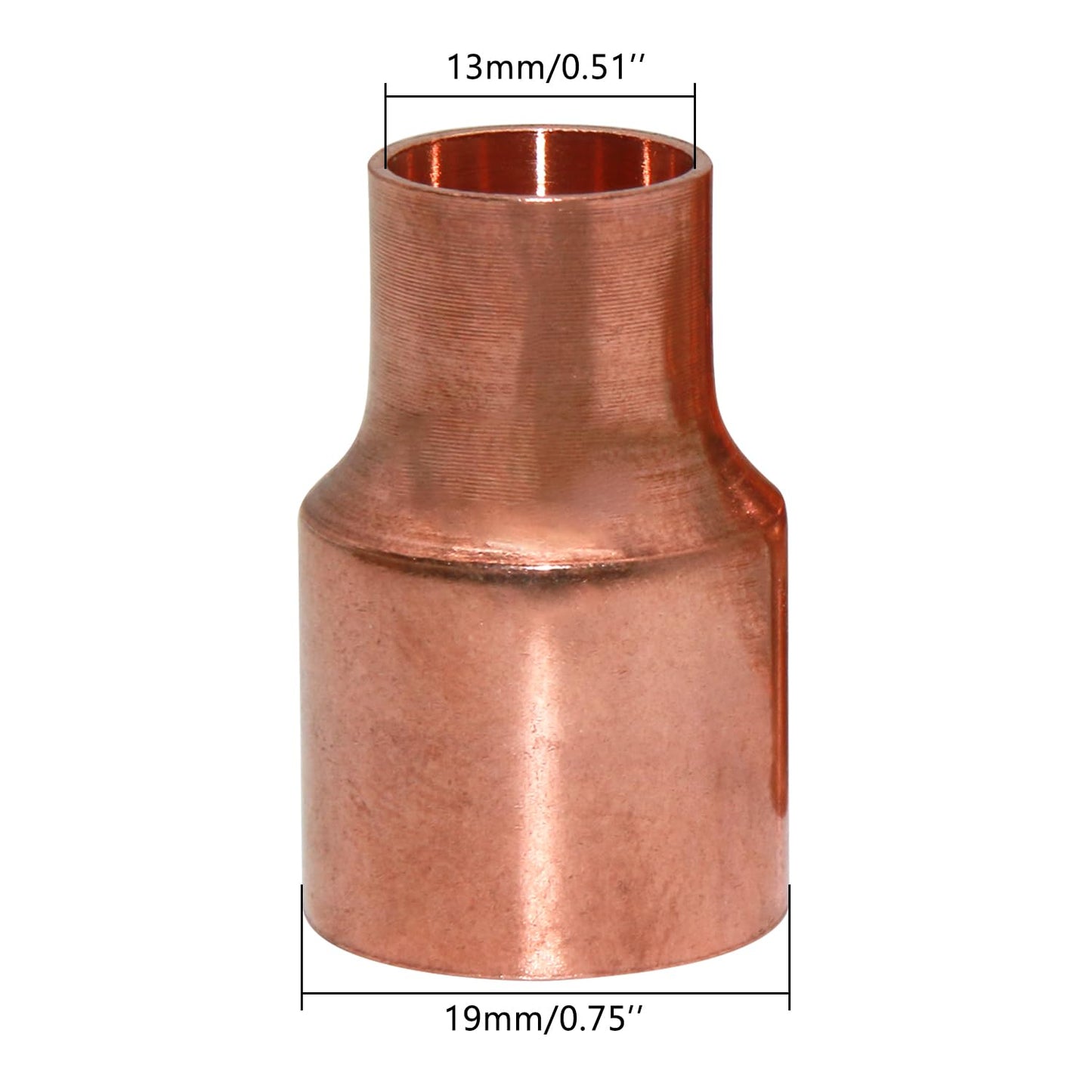 Uxney Copper Reducing Coupling Pipe Fittings, 1/2 x 3/4 Inch ID for HVAC Units, Refrigeration or Hydraulic Applications, Etc,Pack of 5