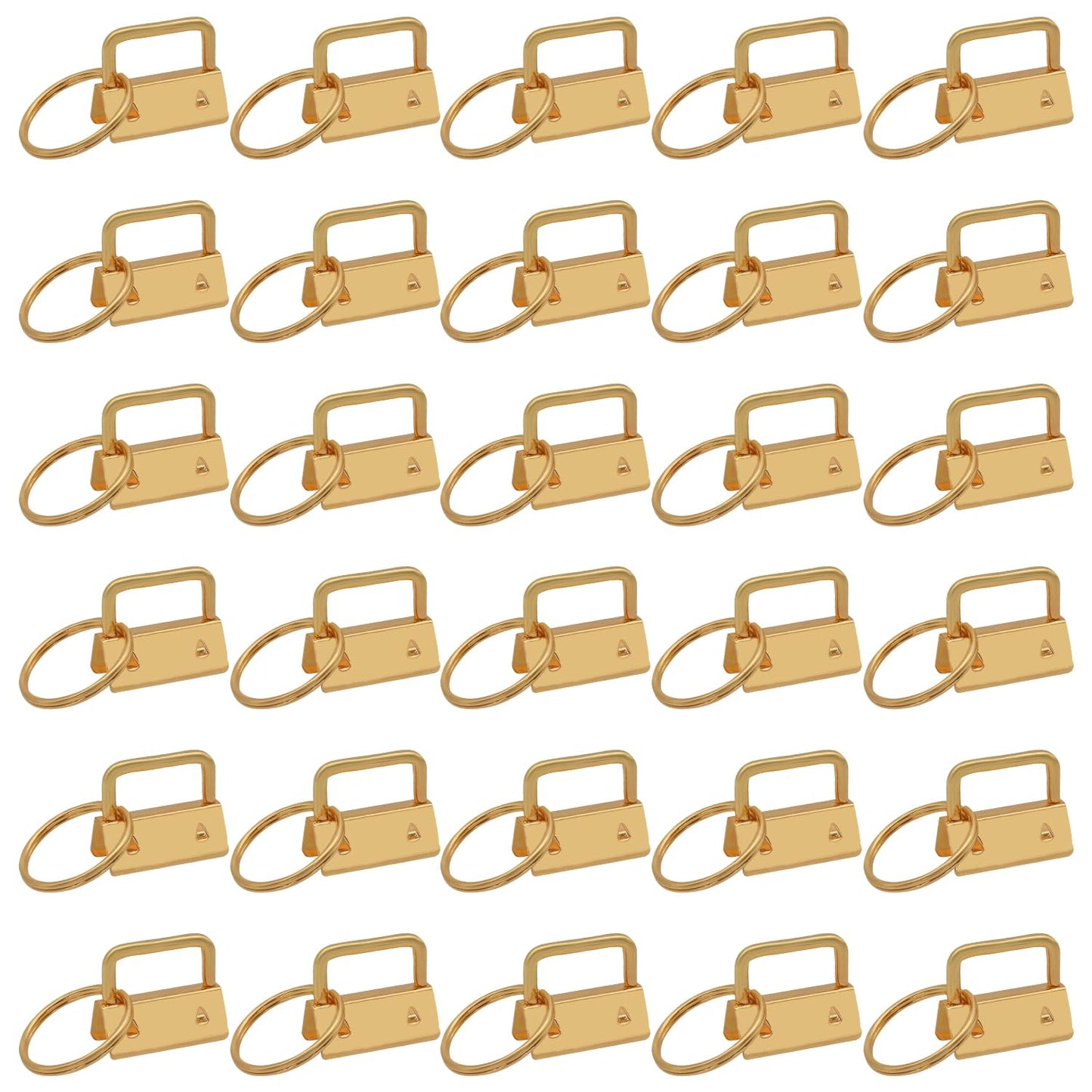 Uxney Key fob Hardware,30 PCS 1 Inch Key fob Keychain with Keychain Rings for Bag Webbing Wristlets Lanyards and Key Chain Making Hardware Supplies(Gold)