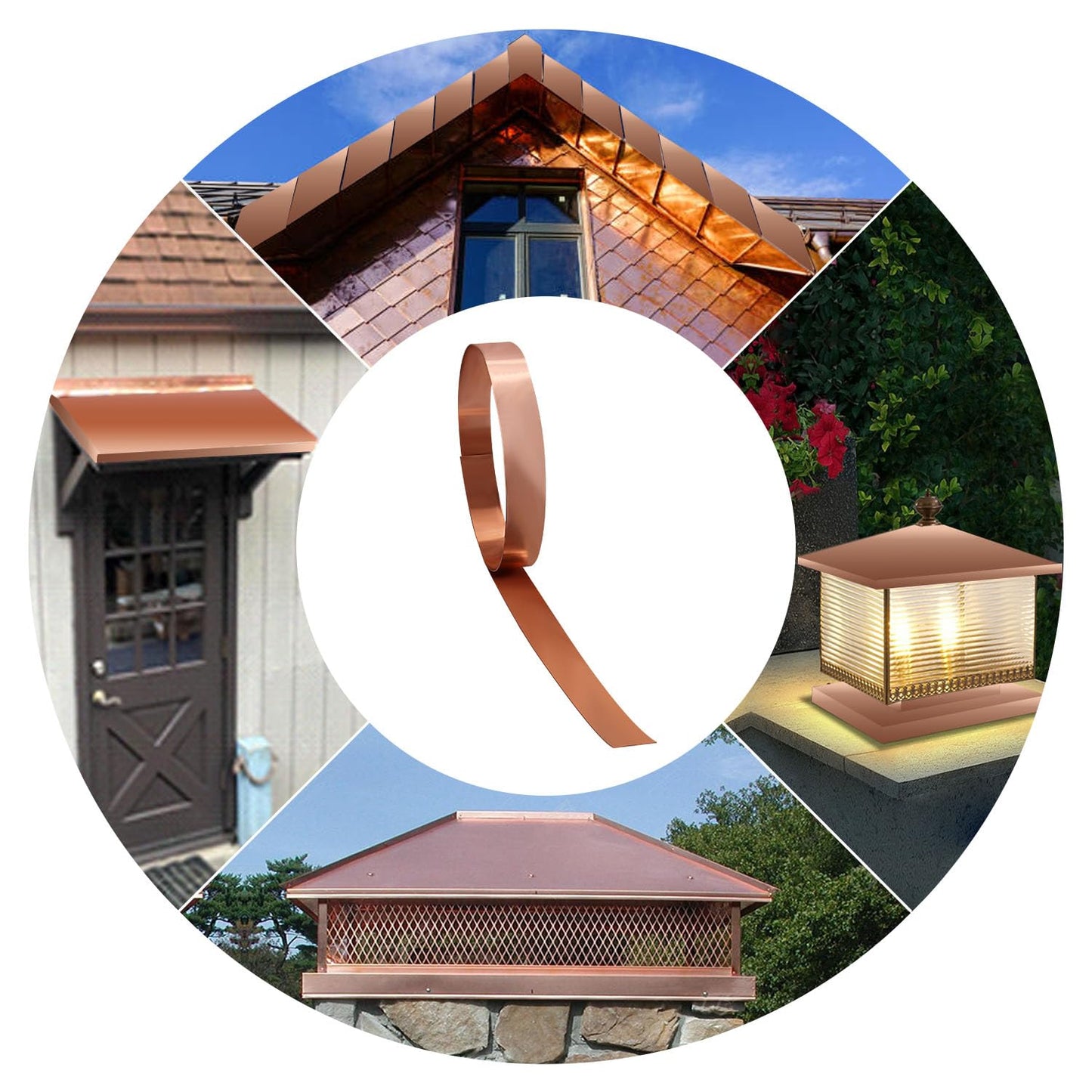 Uxney Copper Sheet Roll,Copper Flashing Roll 1000x30x1mm(LxWxT) Applicable to Various House Repair and DIY Projects