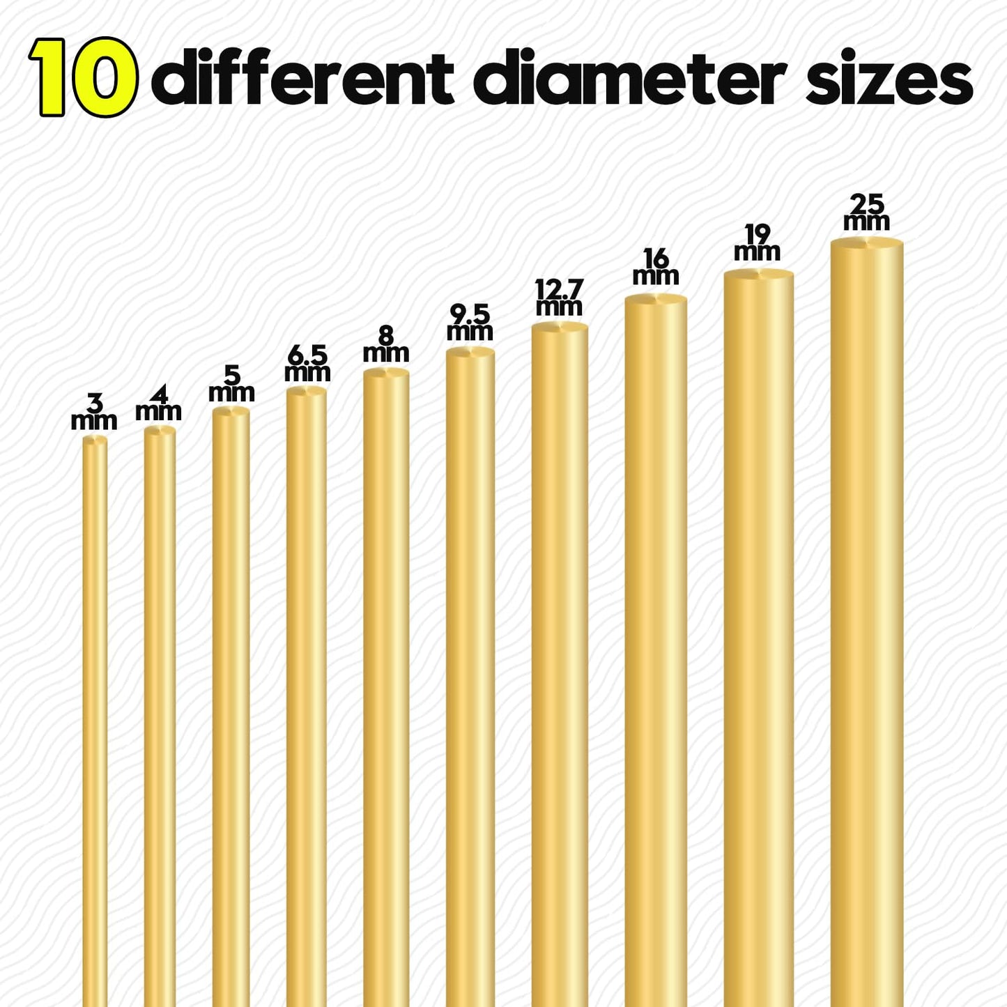 Uxney Brass Rods,5/16"Dia 12" Length Brass Solid Round Rod for DIY、Craft、Hardware(5 pcs)