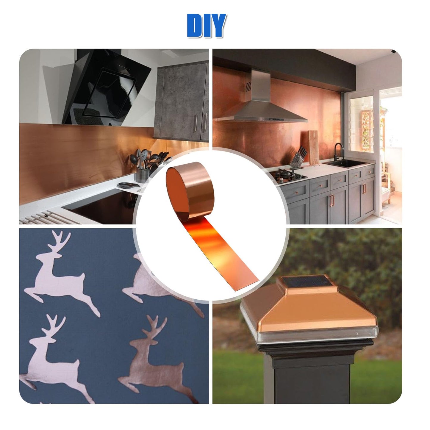 Uxney Copper Sheet Roll,Copper Flashing Roll 1000x300x0.4mm(LxWxT) Applicable to Various House Repair and DIY Projects