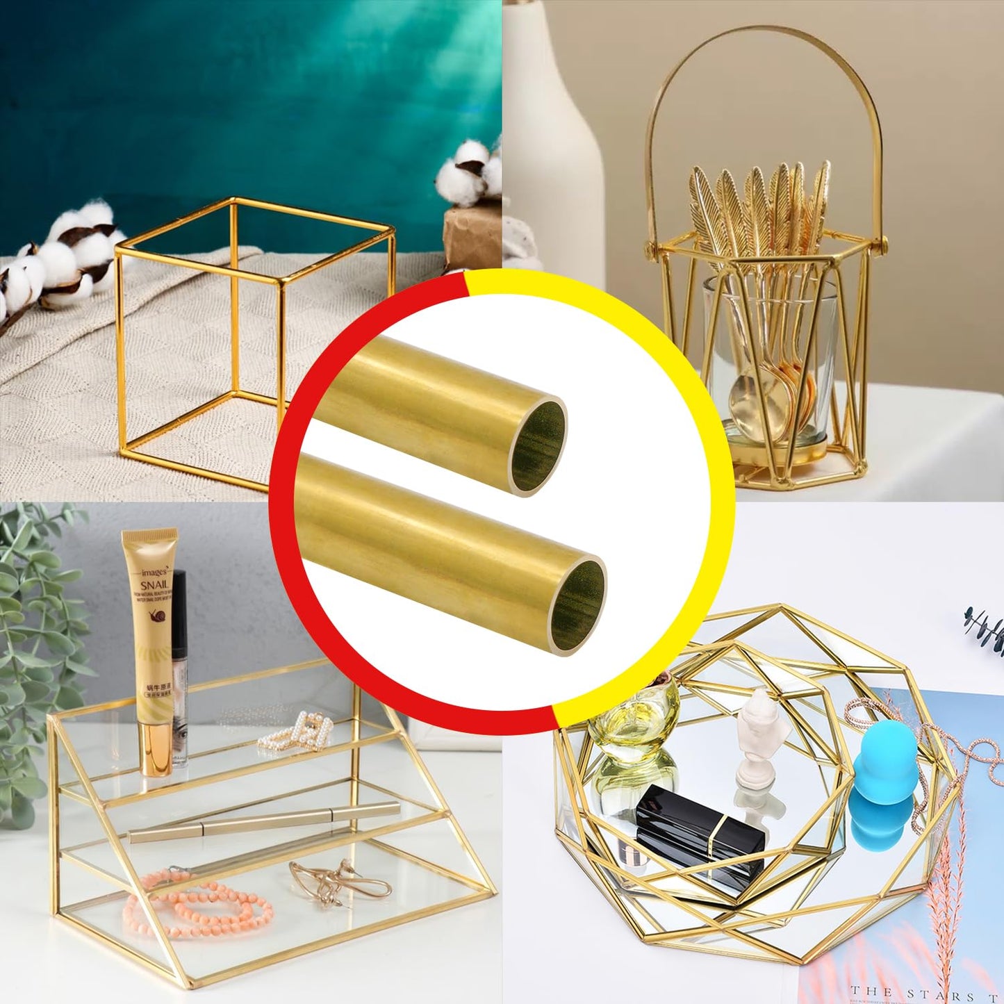 Uxney 1/2"OD Brass Tube, 1mm Wall Thickness 12" Length Brass Round Pipe Widely used in various industrial applications(2 Pcs)