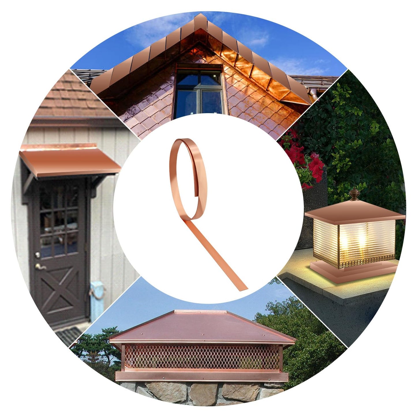 Uxney Copper Sheet Roll,Copper Flashing Roll 1000x15x1mm(LxWxT) Applicable to Various House Repair and DIY Projects