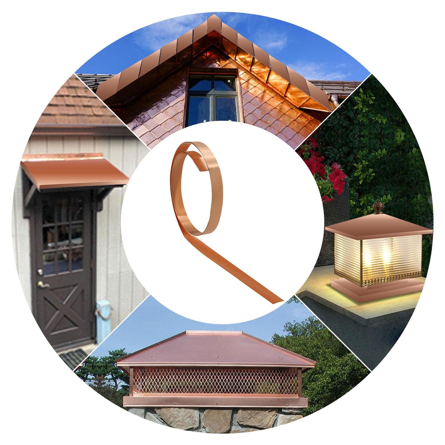 Uxney Copper Sheet Roll,Copper Flashing Roll 1000x20x1mm(LxWxT) Applicable to Various House Repair and DIY Projects