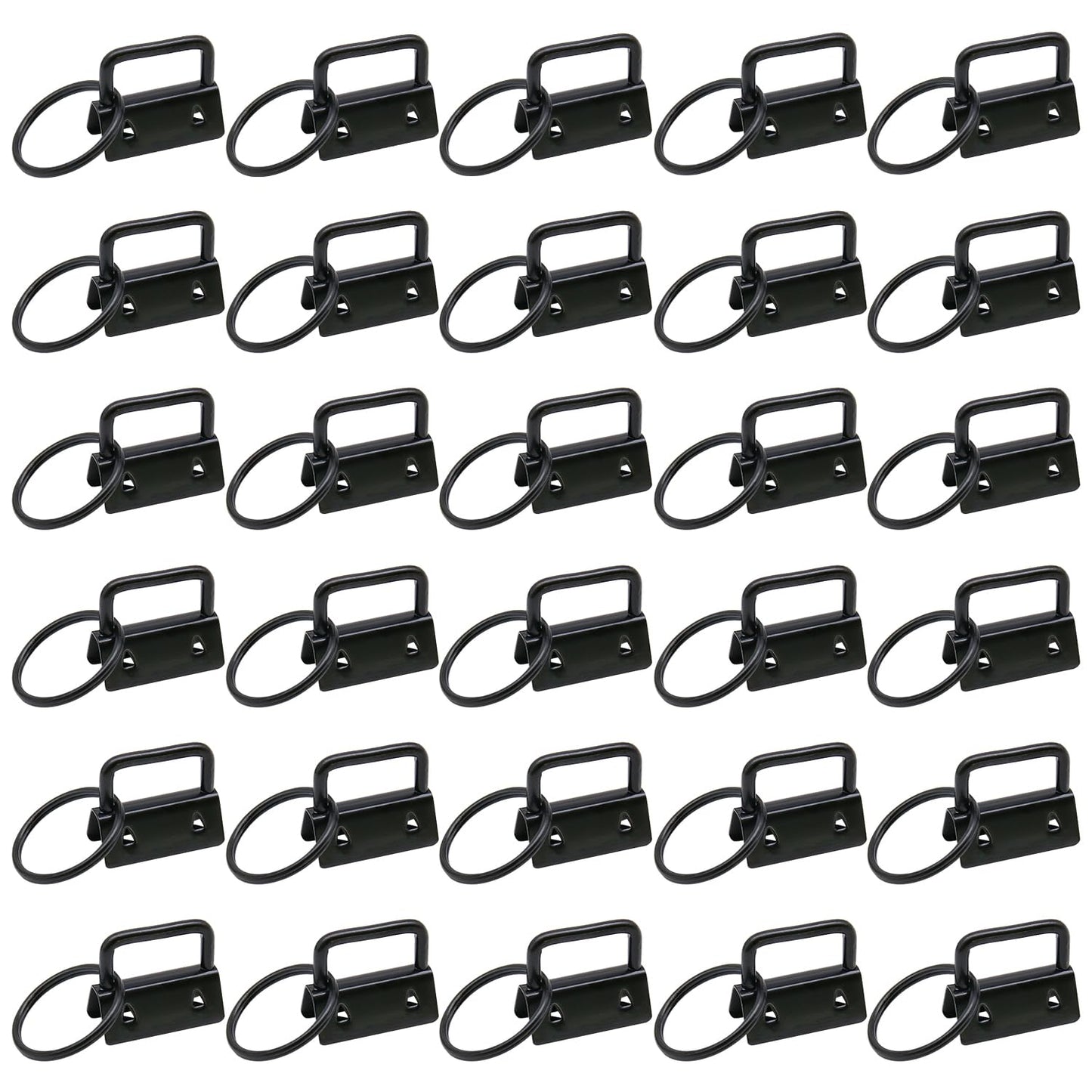 Uxney Key fob Hardware,30 PCS 1 Inch Key fob Keychain with Keychain Rings for Bag Webbing Wristlets Lanyards(Blue-Brown)