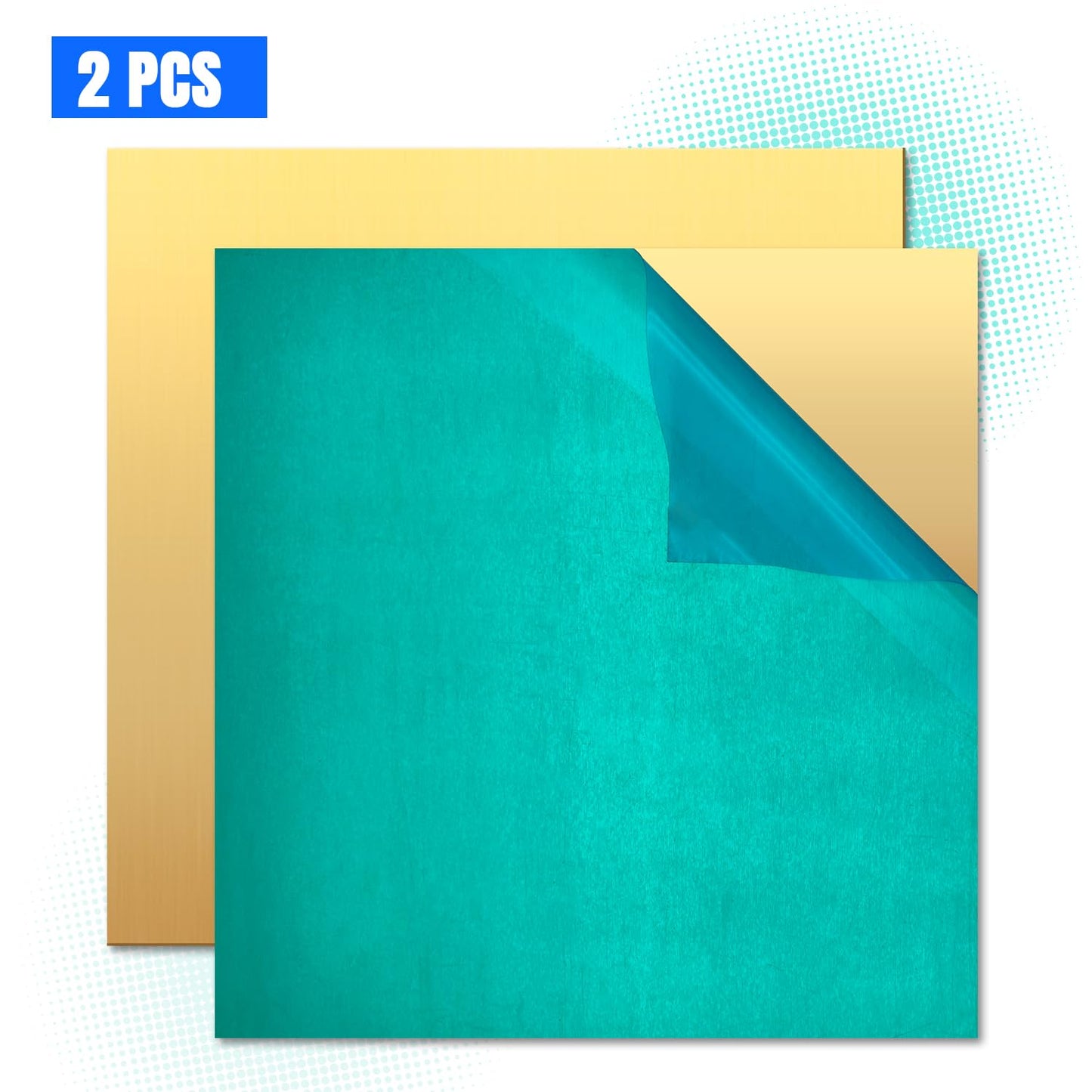 Uxney Brass Sheet,2" x 2"-20 Gauge(0.8mm) Thickness,99.9% Pure Brass Plates for DIY, Jewelry, Electrical, Repair, Industrial(2 Pac)