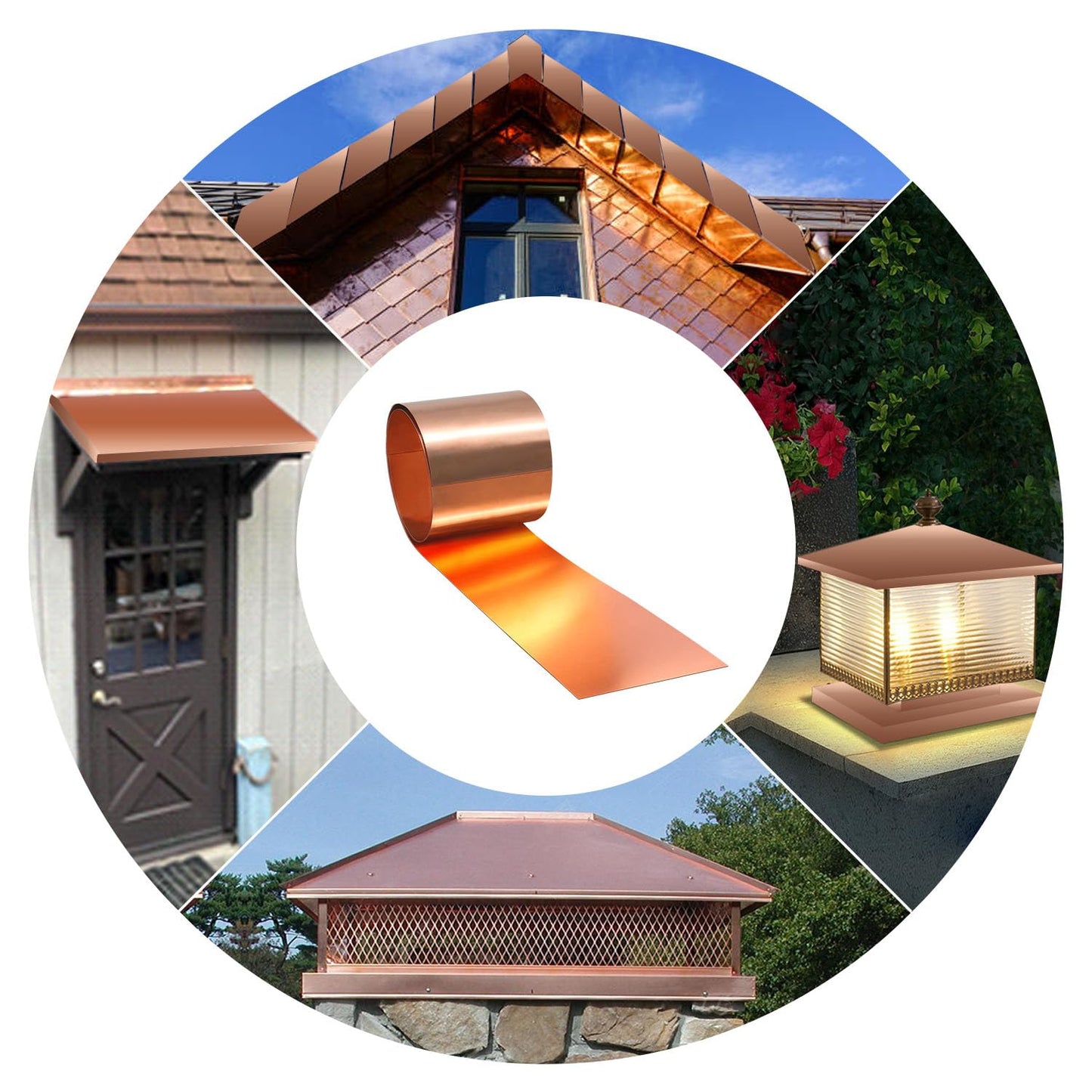 Uxney Copper Sheet Roll,0.02mm Thickness Copper Foil, 8" Width x 11 FT Copper Strip Applicable to Various DIY Projects