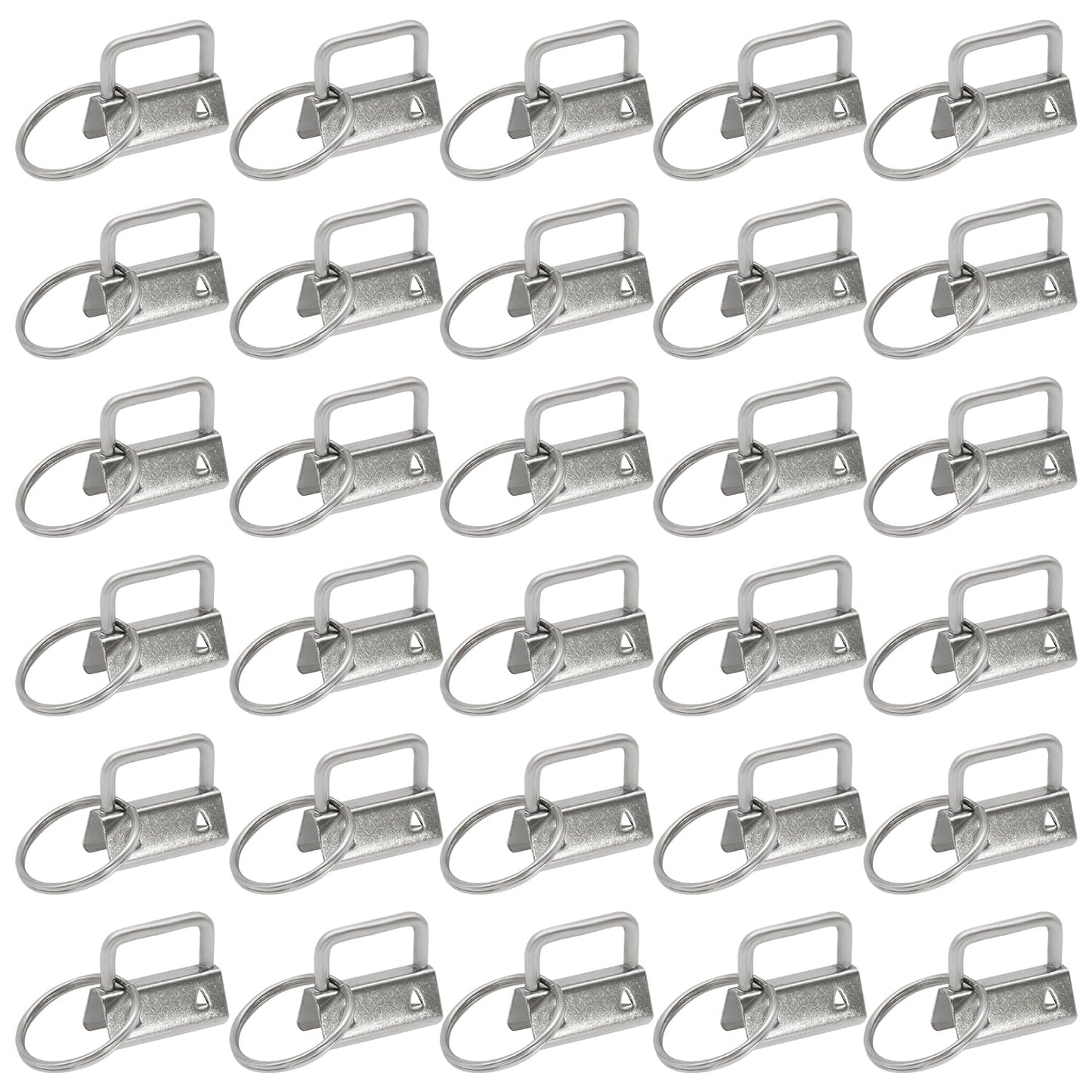 Uxney Key fob Hardware,30 PCS 1 Inch Key fob Keychain with Keychain Rings for Bag Webbing Wristlets Lanyards(Silver)