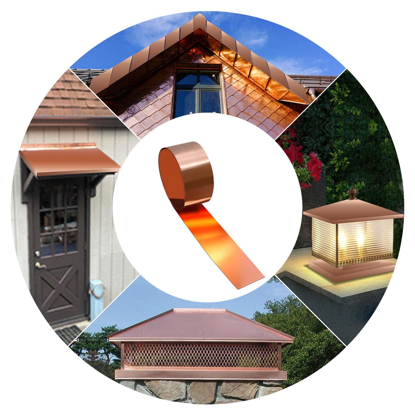 Uxney Copper Sheet Roll,Copper Flashing Roll 1000x200x0.1mm(LxWxT) Applicable to Various House Repair and DIY Projects