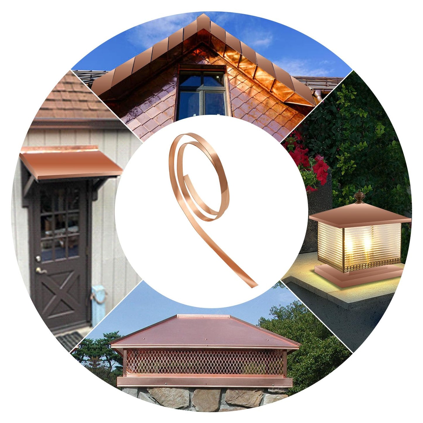 Uxney Copper Sheet Roll,Copper Flashing Roll 1000x10x1mm(LxWxT) Applicable to Various House Repair and DIY Projects