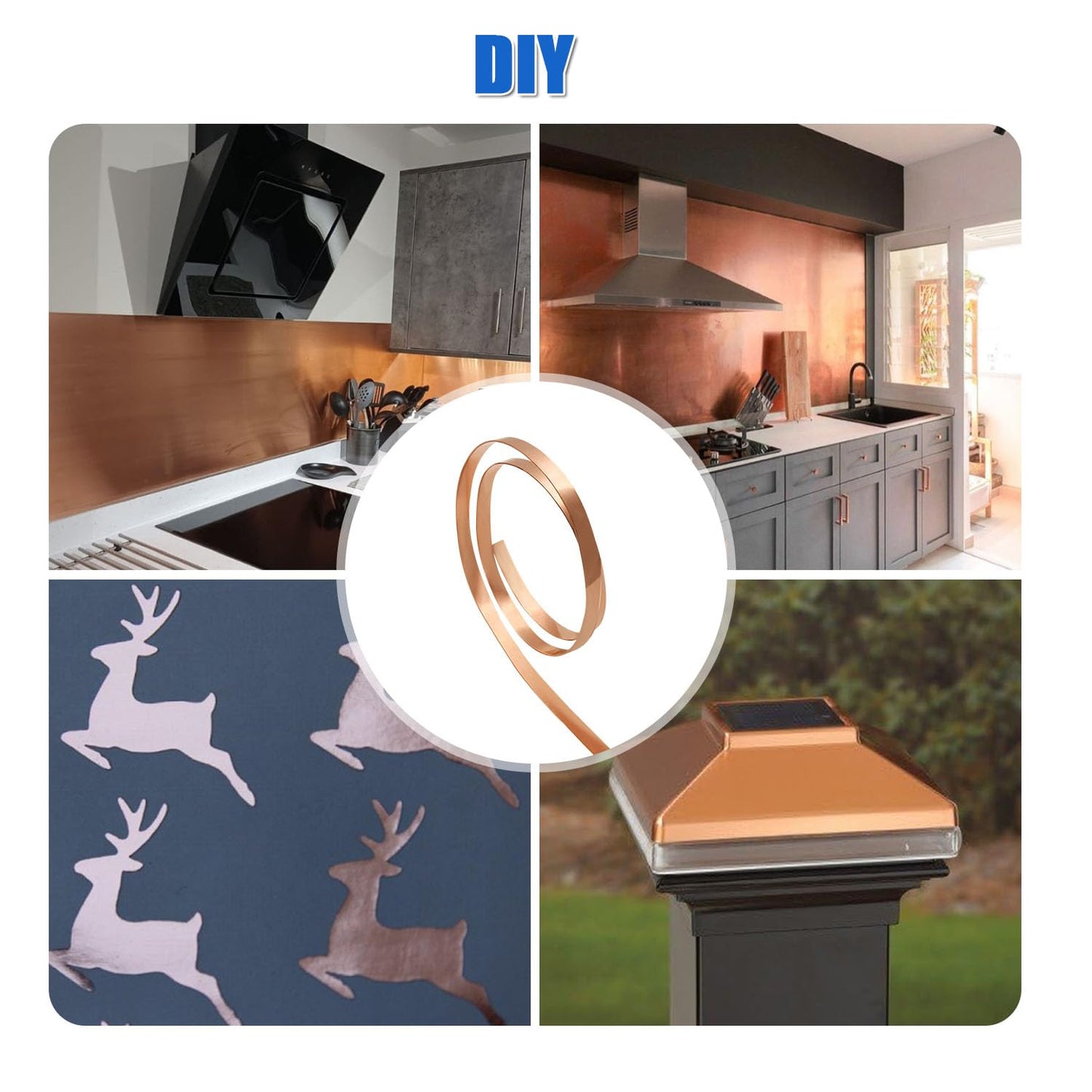 Uxney Copper Sheet Roll,Copper Flashing Roll 1000x10x1mm(LxWxT) Applicable to Various House Repair and DIY Projects