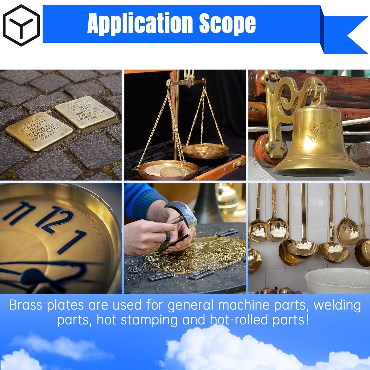 Uxney Brass Sheet,2" x 8"-20 Gauge(0.8mm) Thickness,99.9% Pure Brass Plates for DIY, Jewelry, Electrical, Repair, Industrial(2 Pac)