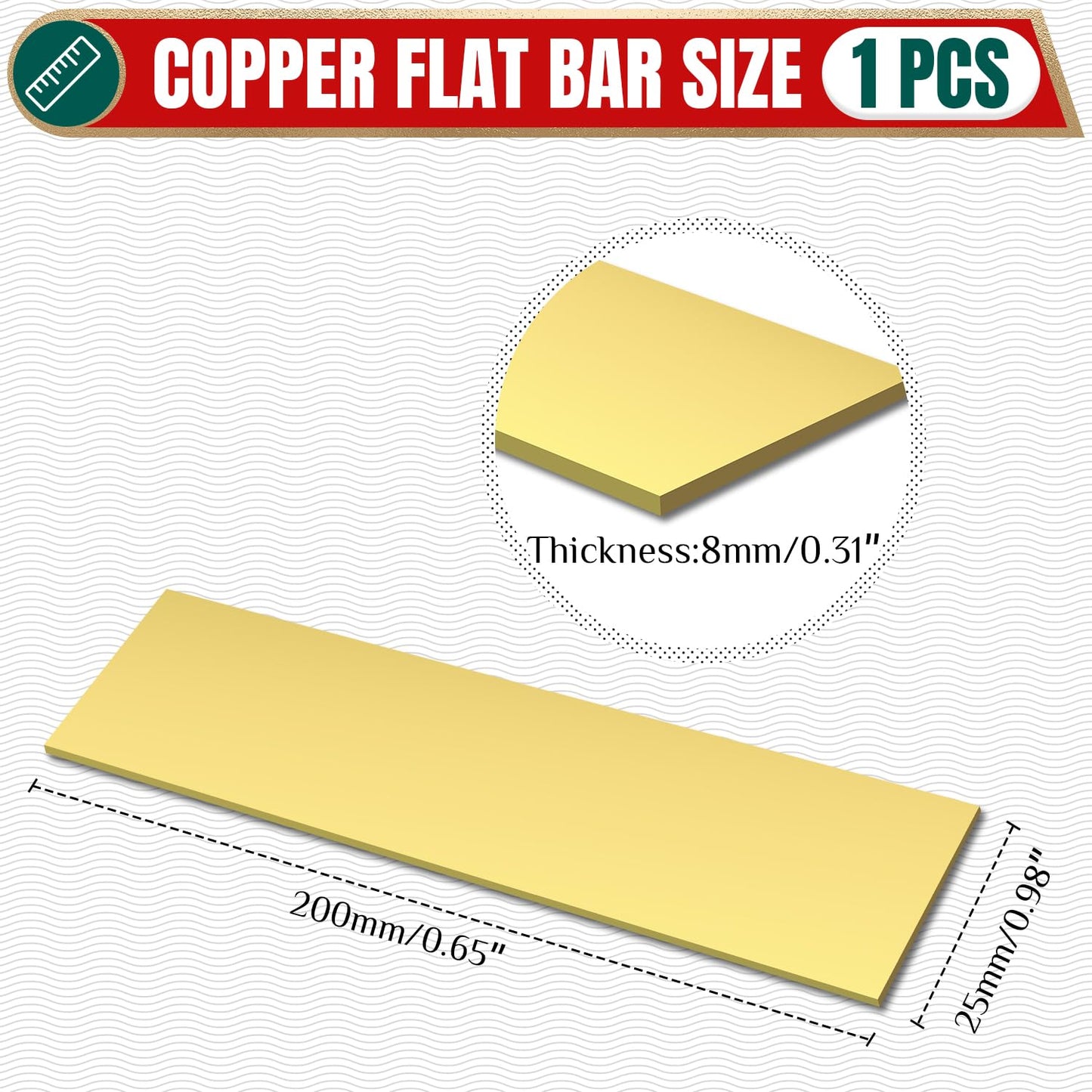 Uxney Brass Flat Bar 5/16"Thickness x 1"Width x 8"Length Brass Bar Stock Brass Rods for Crafts,Models, Repairs, Electrical