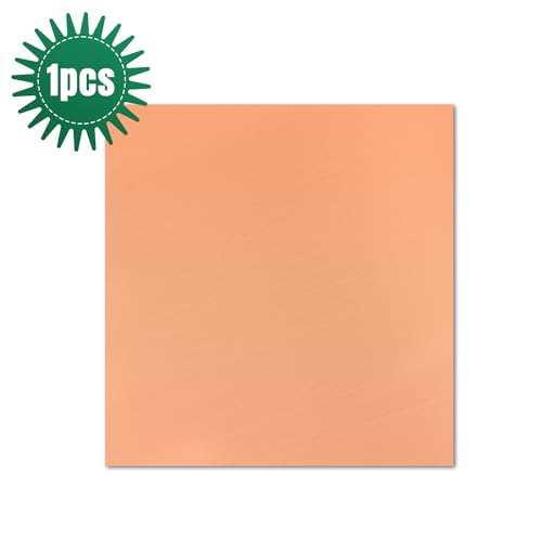 Uxney Copper Sheet Metal,4" x 4"-16 Gauge(1.5mm) Thickness,99.9% Pure Copper Plates for DIY, Jewelry, Electrical, Repair, Industrial(1 Pac）