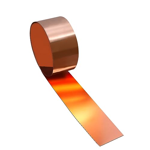 Uxney Copper Sheet Roll,Copper Flashing Roll 1000x50x0.5mm(LxWxT) Applicable to Various House Repair and DIY Projects
