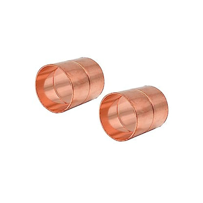 Uxney Straight Copper Fittings,1-3/4 Inch ID Welding Joint for HVAC Units, with Rolled Tube Stop Sweat Ends,Pack of 2