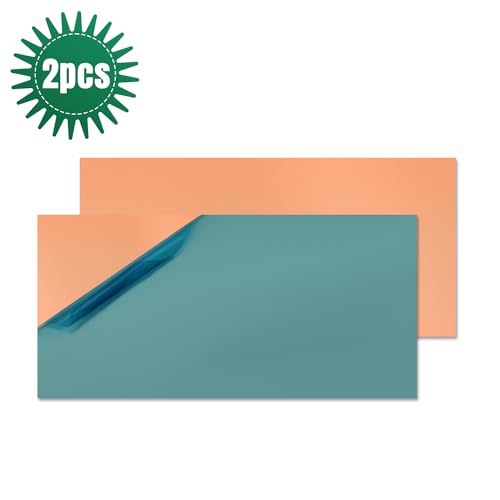 Uxney Copper Sheet Metal,2" x 4"-20 Gauge(0.8mm)) Thickness,99.9% Pure Copper Plates for DIY, Jewelry, Electrical, Repair, Industrial(2 Pac）