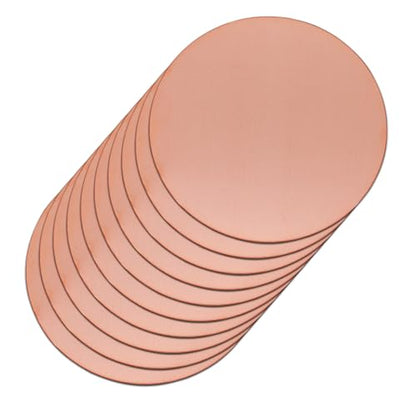 Uxney Copper Round Plate,1-1/4"Diameter 24Ga 0.5mm Thickness Copper Metal Sheet for Crafts,DIY, Jewelry, Electrical, Repair, Industrial(10 Pac)