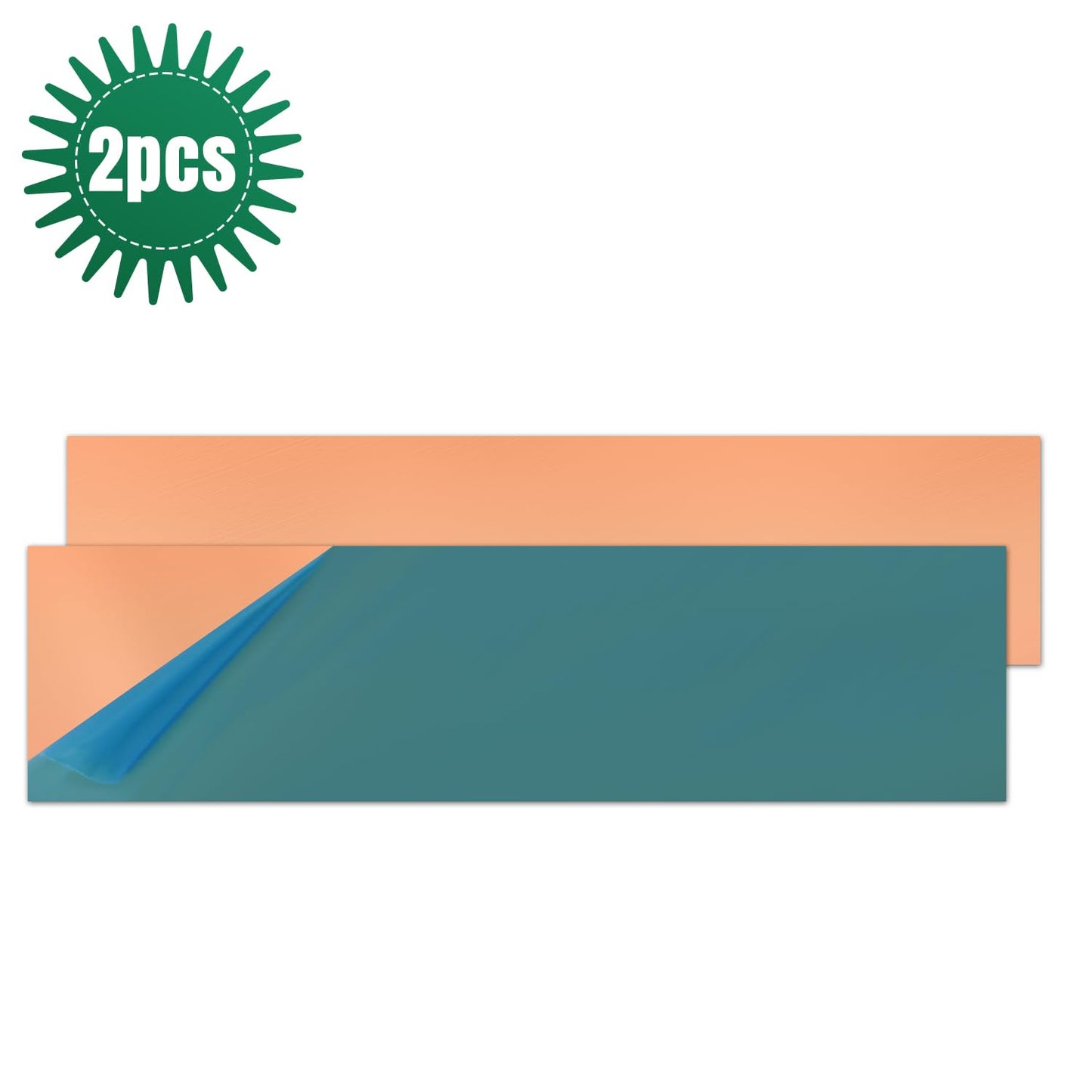 Uxney Copper Sheet Metal,2" x 8"-24 Gauge(0.5mm) Thickness,99.9% Pure Copper Plates for DIY, Jewelry, Electrical, Repair, Industrial(2 Pac）