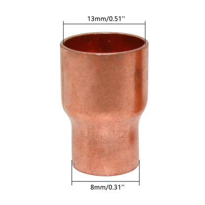 Uxney Copper Reducing Coupling Pipe Fittings, 3/8 x 1/2 Inch ID for HVAC Units, Refrigeration or Hydraulic Applications, Etc,Pack of 5