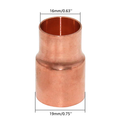 Uxney Copper Reducing Coupling Pipe Fittings, 5/8 x 3/4 Inch ID for HVAC Units, Refrigeration or Hydraulic Applications, Etc,Pack of 5
